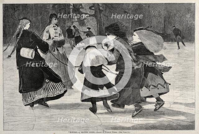 "Winter" - A Skating Scene, 1868. Creator: Winslow Homer (American, 1836-1910).