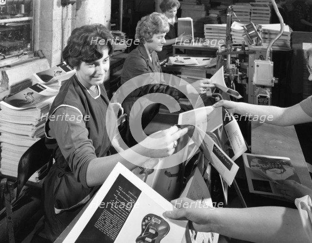 The binding room at a printing company, Mexborough, South Yorkshire, 1959. Artist: Michael Walters