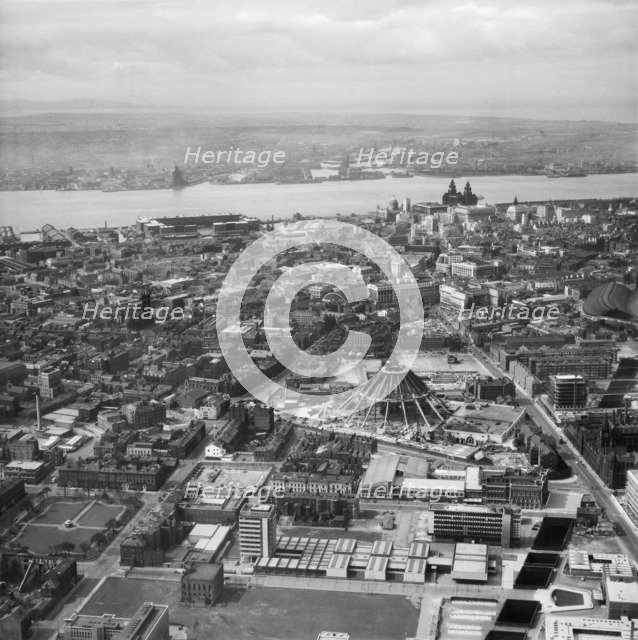 Construction of the Metropolitan Cathedral of Christ the King, Liverpool, Merseyside, 1964.  Artist: Aerofilms.