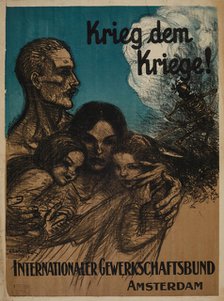 War to War! International Trade Union Confederation, Amsterdam, 1922. Creator: Steinlen, Théophile Alexandre (1859-1923).
