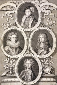 Edward VI, Henry and William, Dukes of Gloucester, and Henry, Prince of Wales, (c1700). Creator: Simon Gribelin.