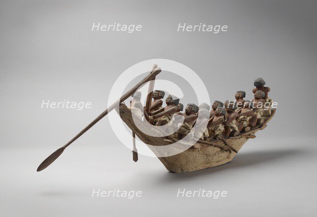 Model boat, IXth Dynast, c2125 - c2080 BC. Artist: Unknown.