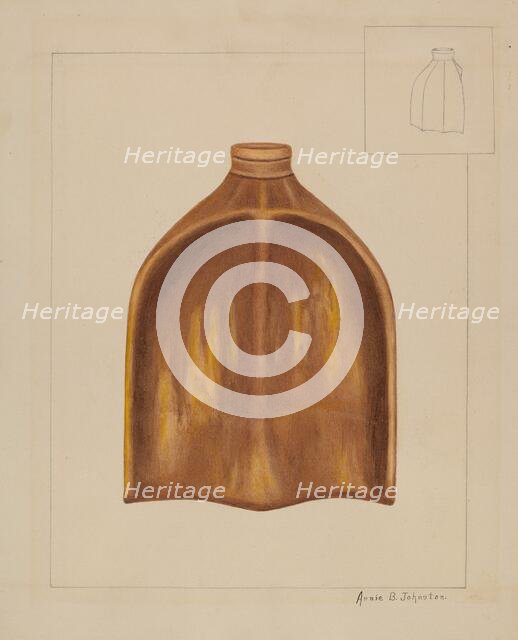 Pottery Foot Warmer, c. 1937. Creator: Annie B Johnston.