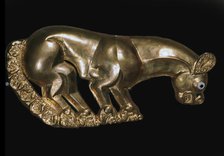 Scythian gold plaque from a shield or breastplate depicting a panther, 6th century BC Artist: Unknown
