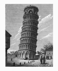 'The Leaning Bell-Tower, at Pisa', c1824. Creator: Edward John Roberts.
