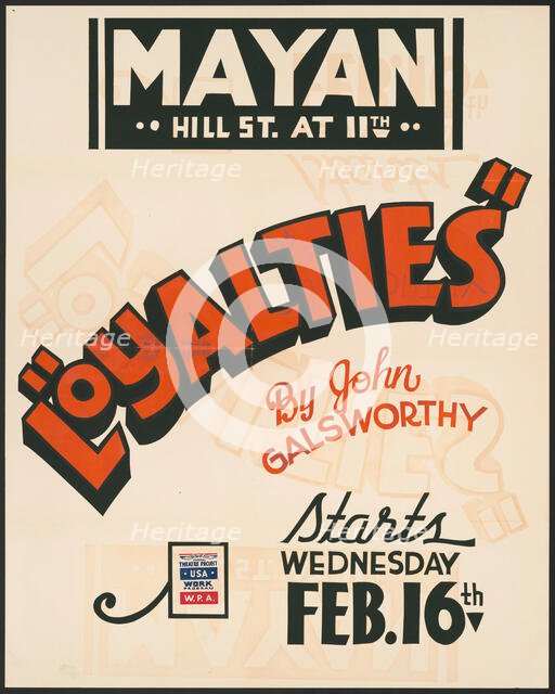 Loyalties, Los Angeles, [193-]. Creator: Unknown.