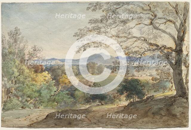 A View across the Inn Valley to the Alps and Neubeuern, c. 1790. Creator: Johann Georg von Dillis.