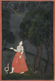 The Eager Heroine on Her Way to Meet Her Lover out of Love (Kama Abhisarika Nayika), c1760. Creator: Unknown.