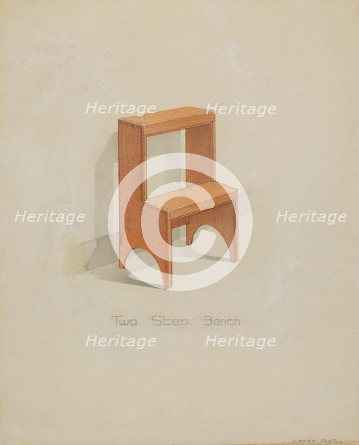 Shaker Two-step Bench, c. 1936. Creator: Lawrence Foster.