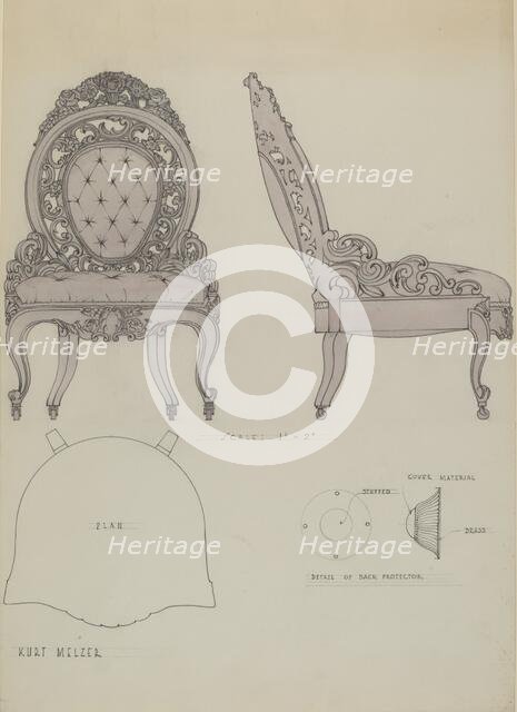 Hoopskirt chair, 1936. Creator: Kurt Melzer.