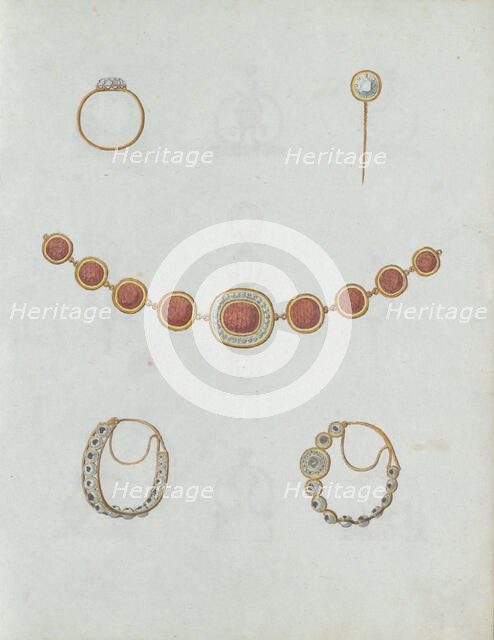 Five jewels including one ring, c.1800-c.1810. Creator: Carl Friedrich Bärthel.