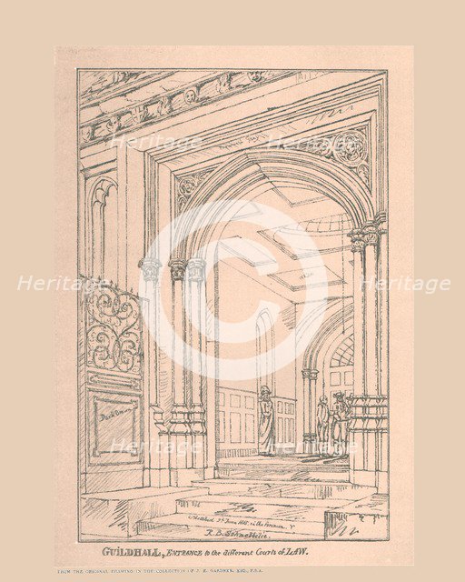 Guild Hall Entrance, 1815, (1886). Artist: Robert Blemmell Schnebbelie.