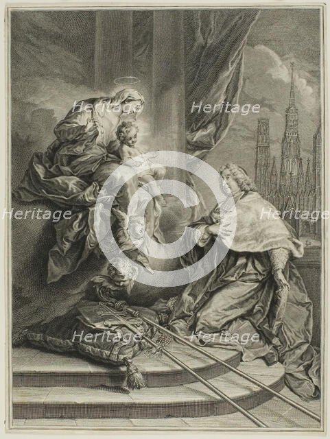 Portrait of Louis de la Vergne de Tressan, Count of Lyon, Archbishop of Rouen, c. 1728. Creator: Pierre Imbert Drevet.