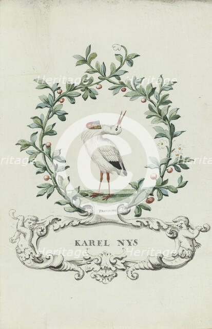 Cartoon of Karel Nys, Provoost, 1710-1720. Creator: Anon.