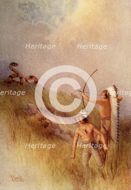 'The War-chief kills the Monster Rattlesnake', 1914. Creator: Unknown.