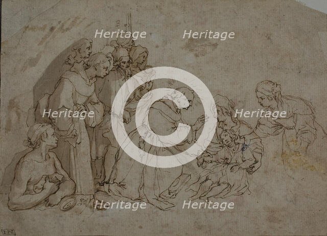 Study for Miracle of Saint Bernardino of Siena, c.1602. Creator: Ventura Salimbeni.