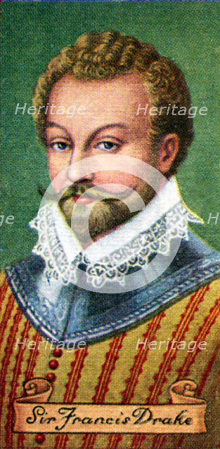 Sir Francis Drake, taken from a series of cigarette cards, 1935. Artist: Unknown