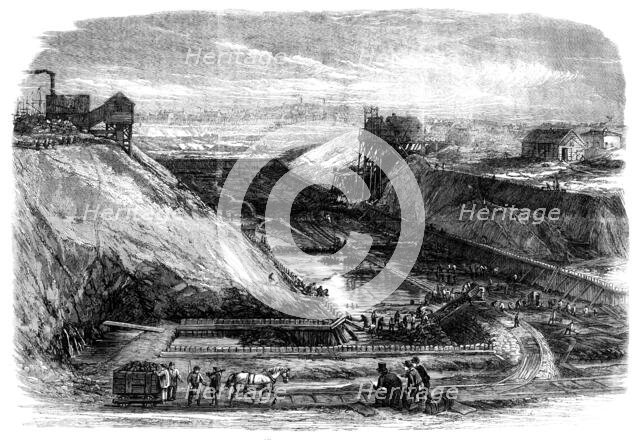 Dock in course of construction at Boulogne, 1862. Creator: Unknown.