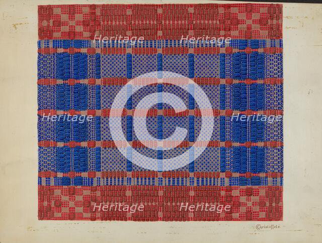Coverlet (Section), c. 1937. Creator: Cornelius Christoffels.