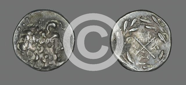 Hemidrachm (Coin) Depicting the God Zeus Amarios, 191-146 BCE. Creator: Unknown.