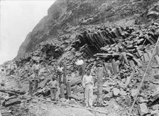 Culebra Cut - View at Base of Gold Hill, Showing Basaltic Columns Developed By Steam Shovel, 1913. Creator: Harris & Ewing.