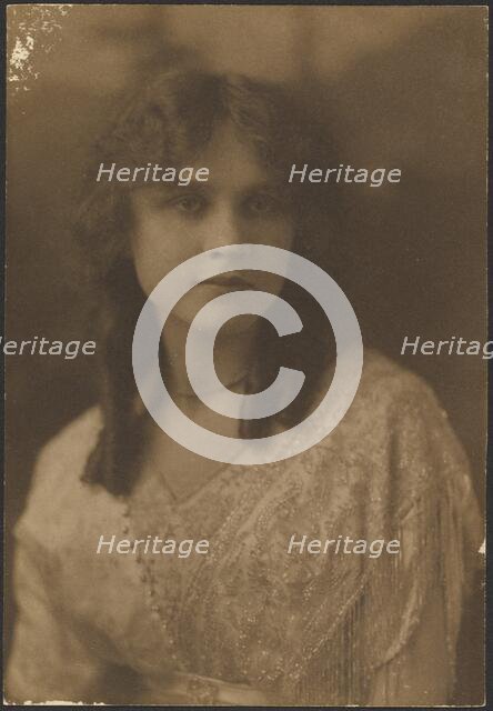 Portrait of a Woman with Beaded Fringe Dress, 1907-1943. Creator: Louis Fleckenstein.