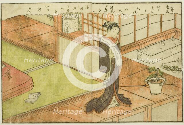 Double-page Illustration from Vol. 2 of "Picture Book of Spring Brocades...", 1771. Creator: Suzuki Harunobu.