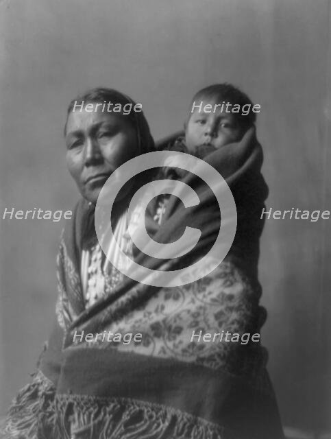 Hidatsa mother, c1908. Creator: Edward Sheriff Curtis.