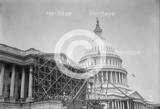 U.S. Capitol - Pediment On House Front; Sculpture By Paul Bartlett, 1916. Creator: Harris & Ewing.