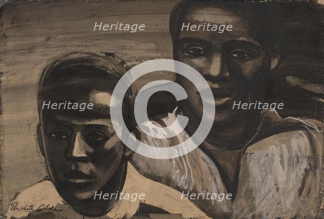 Two Boys, ca.1935 - 1943. Creator: Elizabeth Olds.