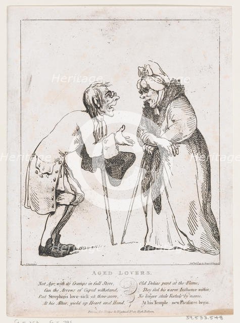 Aged Lovers, January 2, 1797., January 2, 1797. Creator: Thomas Rowlandson.