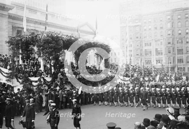 U.S. Sailors in Columbus Day Parade, between c1910 and c1915. Creator: Bain News Service.