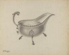 Silver Sauce Boat, 1937. Creator: Michael Fenga.