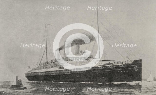 The auxiliary cruiser "Rápido", a former German ocean liner, Spanish Navy, 1898. Creator: Enrique Laporta Valor.