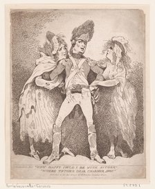 How Happy Could I Be With Either, Were t'Other Dear Charmer Away, [1784]., [1784]. Creator: Thomas Rowlandson.