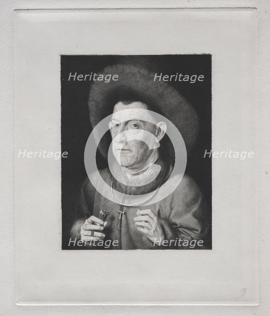 Man with a Pink. Creator: Claude-Ferdinand Gaillard (French, 1834-1887).