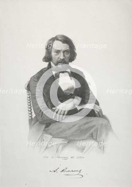 Portrait of Aleksey Stepanovich Khomyakov, 1879. Artist: Pozhalostin, Ivan Petrovich (1837-1909)