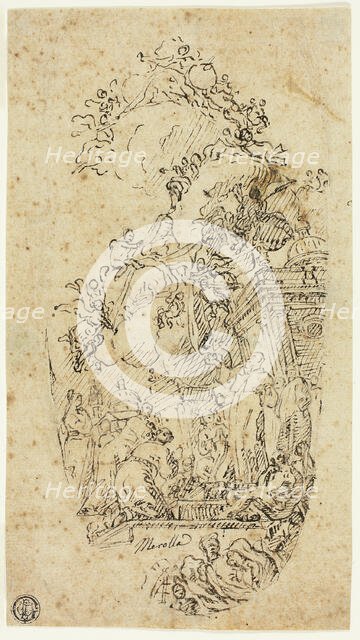 Saint Ildefonso Receiving a Chasuble from the Virgin, n.d. Creator: Marco Tullio Merolle.