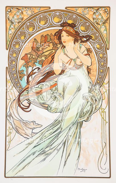 La Musica (From the series The Arts), 1898. Creator: Mucha, Alfons Marie (1860-1939).