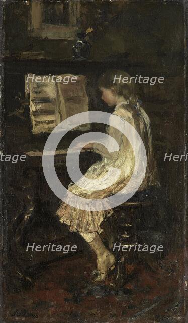Girl at the Piano, c.1879. Creator: Jacob Henricus Maris.