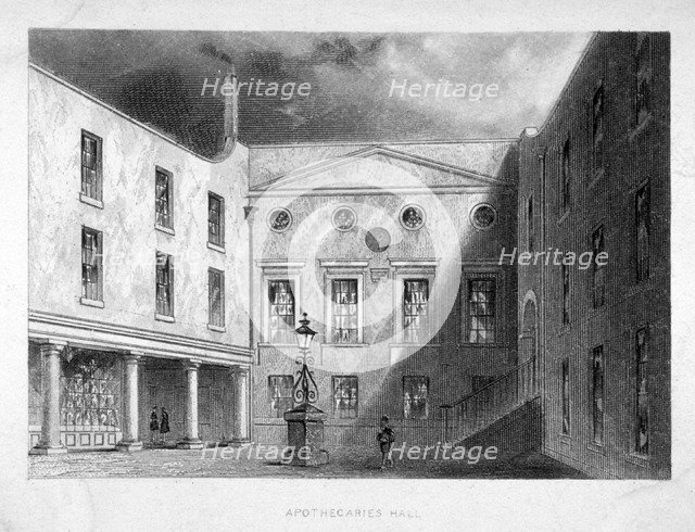 Interior Court of the  Apothecaries' Hall, City of London, c1830.                                    Artist: Anon