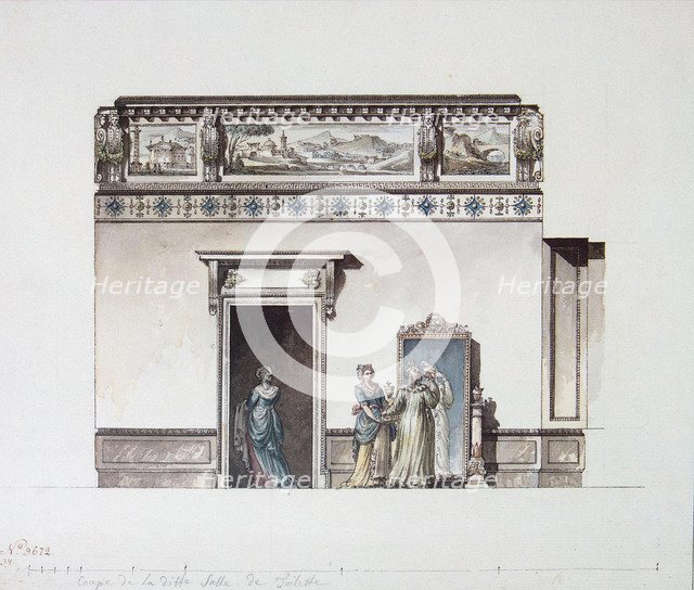 The Pavlovsk Palace. Design for the dressing room, End 1790s. Artist: Quarenghi, Giacomo Antonio Domenico (1744-1817)