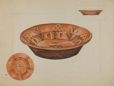 Pa. German Deep Dish, c. 1936. Creator: Agnes Karlin.