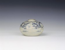 Blue and white waterpot with dragons, Vietnam, first half of 15th century. Artist: Unknown