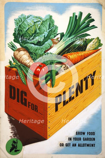 'Dig for Plenty', WWII poster, c1939-c1945. Creator: Mary Le Bon.