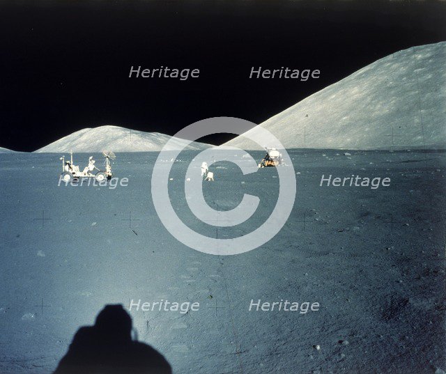 Lunar landing site, Apollo 17 mission, December 1972. Creator: NASA.