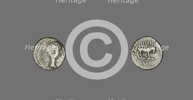 Quinarius (Coin) Depicting the Goddess Victory, about 43-42 BCE. Creator: Unknown.