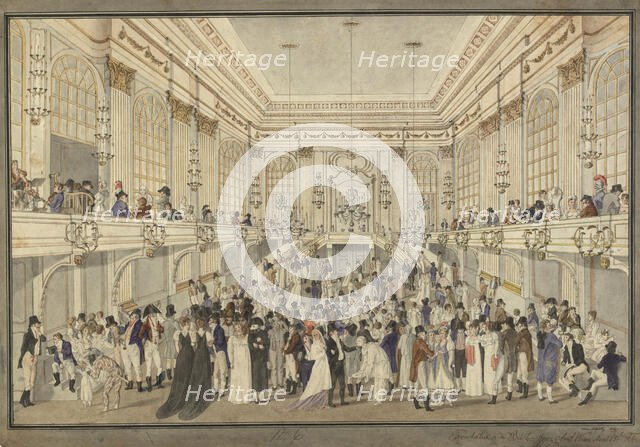 Masked ball in the Redoutensaal of the Vienna Hofburg, c. 1815. Creator: Schütz, Heinrich Joseph (1760-1822).