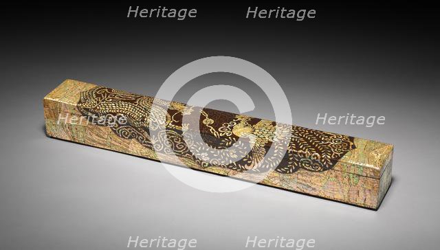 Scroll Box with Dragon and Phoenix Design, 1700s-1800s. Creator: Unknown.