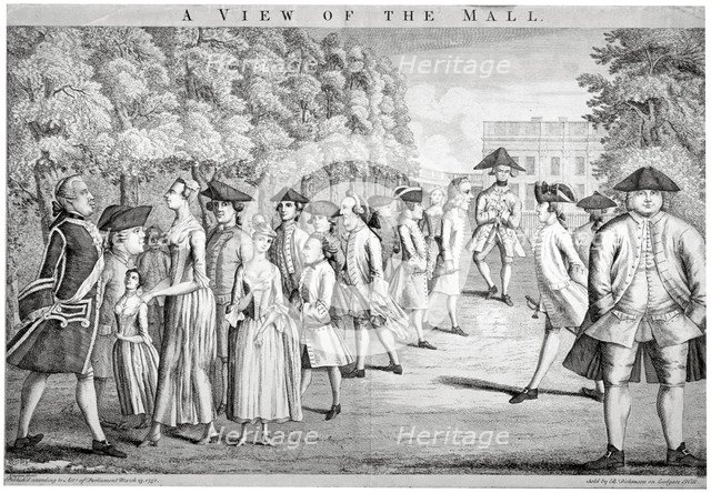 'A View of the Mall', Westminster, London, 1752.  Artist: John June